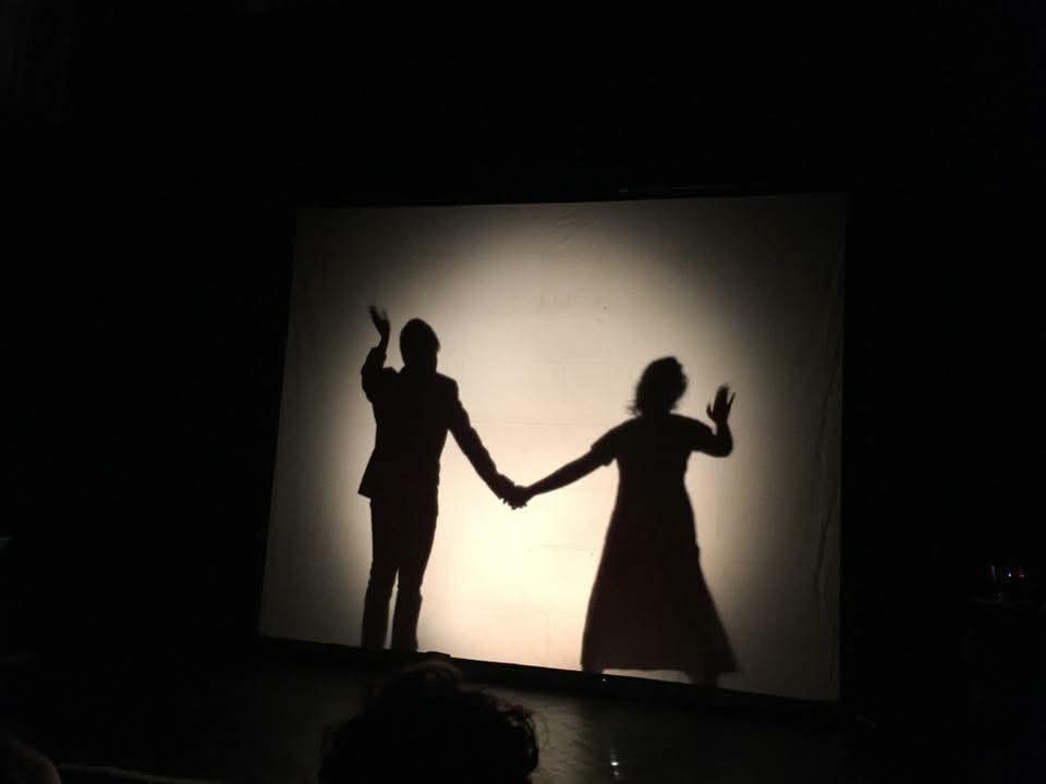 A shadow theatre scene